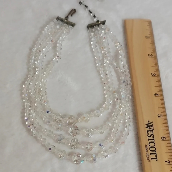 Vintage Aurora Borealis 4 Strand Necklace - Picture 6 of 11